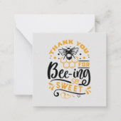 cute bee thank you add気持ち ノートカード (正面)