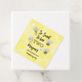 Cute Bee Two Yellow Black Second Birthday Party フェイバータグ (インサイチュ)