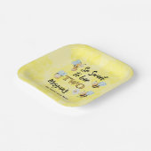 Cute Bee Two Yellow Black Second Birthday Party ペーパープレート (傾斜あり)