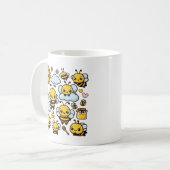 Cute bees  コーヒーマグカップ (正面左)