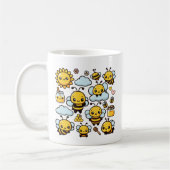 Cute bees  コーヒーマグカップ (左)