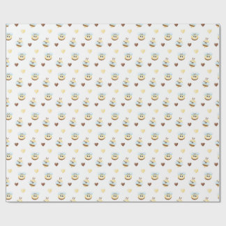 Cute Bees & Hearts Gift Wrapping Paper ラッピングペーパー