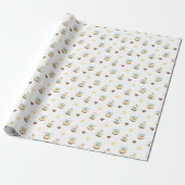 Cute Bees & Hearts Gift Wrapping Paper ラッピングペーパー (アンロールド)