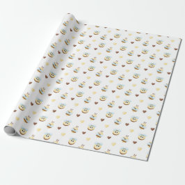Cute Bees & Hearts Gift Wrapping Paper ラッピングペーパー