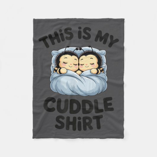 Cute Bees Snuggle This Is My Cuddle フリースブランケット (正面)