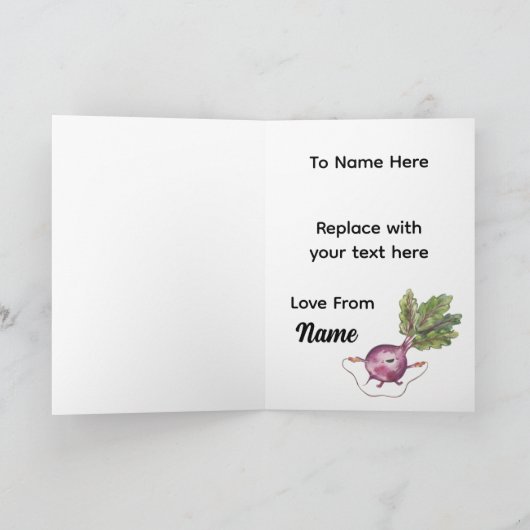 Cute Beet Valentine’s - My Heart Skip a Beet カード (内部)