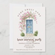 Cute Beige Brown House Flower House Warming Party