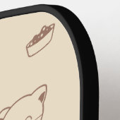 Cute Beige Cat Pattern (1) ピックルボールラケット (左詳細)