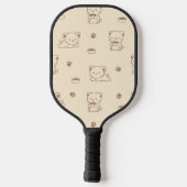 Cute Beige Cat Pattern (1) ピックルボールラケット (裏面)