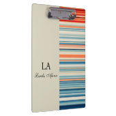 Cute Beige Personalized Name Stripe Clipboard  クリップボード (右)