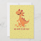 Cute Beige Rainbow Dinosaur 1st Birthday Party 招待状 (裏面)