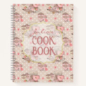 Cute Beige Retro Cook Book Personalized ノートブック (正面)