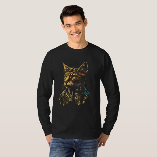 Cute Bengal Cat Egyptian Pharaoh Bengal Cat Costu Tシャツ (正面フル)