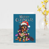 Cute Bernese Mountain Christmas Lights Xmas Dog Lo カード (黄色い花)