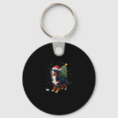 Cute Bernese Mountain Dog in a Christmas Tree for  キーホルダー (正面)