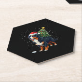 Cute Bernese Mountain Dog in a Christmas Tree for ペーパーコースター (アングル)