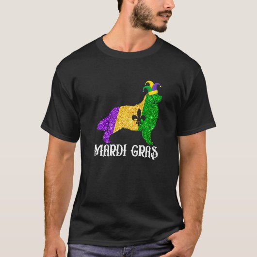 Cute Bernese Mountain Dog Lover Mardi Gras Party J Tシャツ (正面)