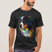 Cute Bernese Mountain Dog Puppy Unique Artistic Tシャツ (正面)