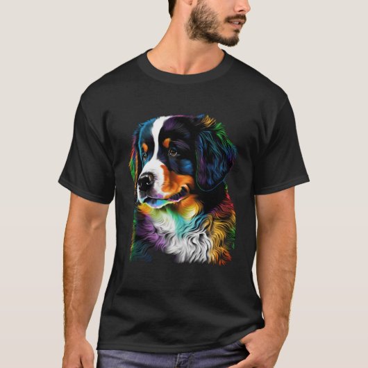 Cute Bernese Mountain Dog Puppy  Unique Artistic Tシャツ (正面)
