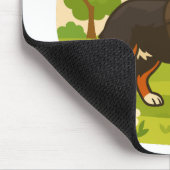 Cute Bernese Mountain Dog with Sunflower & Butterf マウスパッド (コーナー)