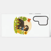 Cute Bernese Mountain Dog with Sunflower & Butterf Samsung Galaxyケース (裏面横)
