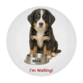 Cute Bernese Mountain Personalized Puppy カッティングボード