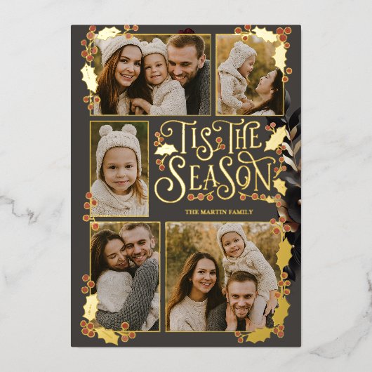 Cute Berry Christmas  箔シーズンカード (正面)