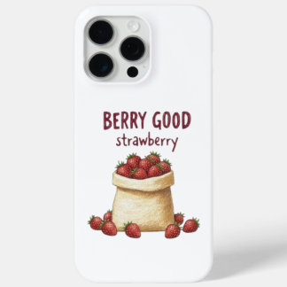 Cute Berry Good Strawberry Pun Illustration Case iPhone 15 Pro Maxケース