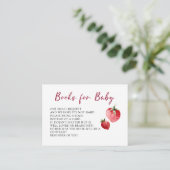 Cute Berry Strawberry Baby Shower Book Request エンクロージャーカード (スタンド正面)