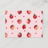 Cute Berry Strawberry Baby Shower Book Request エンクロージャーカード (裏面)