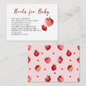 Cute Berry Strawberry Baby Shower Book Request エンクロージャーカード (正面/裏面)