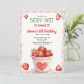 Cute berry sweet party invite 招待状 (スタンド正面)