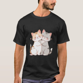Cute Best Friend Kittens Hugging Love Art ✨🐾💕 Tシャツ