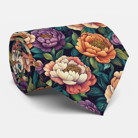 Cute Best Gifts For Men Peonies Flower ネクタイ (ロール)
