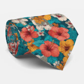 Cute Best Gifts For Men Tropical Floral ネクタイ (ロール)