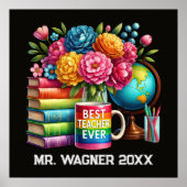 Cute best Teacher ever add name  ポスター (正面)