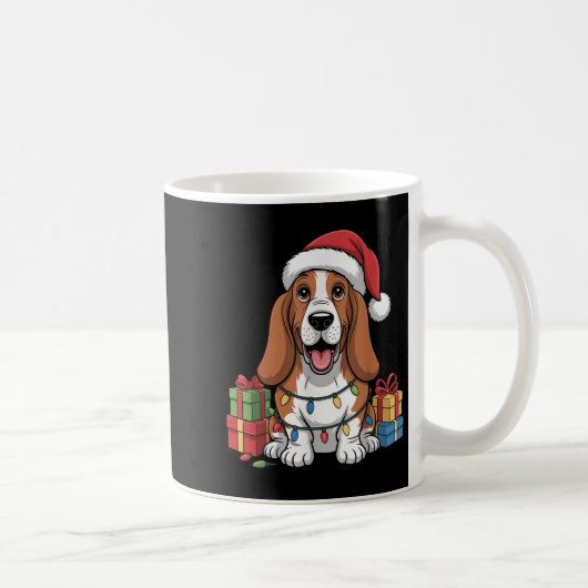 Cute Bet Hound Christmas Funny Bhole Dog Lover Hol コーヒーマグカップ (右)