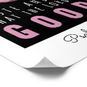 Cute Bible Verse Psalm 34:8 with Pink Doughnut ポスター (角)