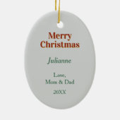 Cute Bichon Frise Dog Christmas Gift Bag セラミックオーナメント (裏面)