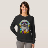 Cute Bichon Frise Easter Eggs Dog Costume Womens M Tシャツ (正面フル)