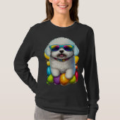 Cute Bichon Frise Easter Eggs Dog Costume Womens M Tシャツ (正面)
