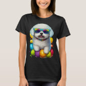 Cute Bichon Frise Easter Eggs Dog Costume Womens M Tシャツ (正面)