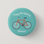 Cute Bicycle Kids Bike Birthday Party Cycling 缶バッジ<br><div class="desc">This adorable mod colorful cute bicycle sports birthday party collection is perfect for a kids birthday celebration! Customize the text to make them your own. The modern look and feel is the perfect way to celebrate your little one that loves cycling and riding their bike on their birthday! Perfect for...</div>