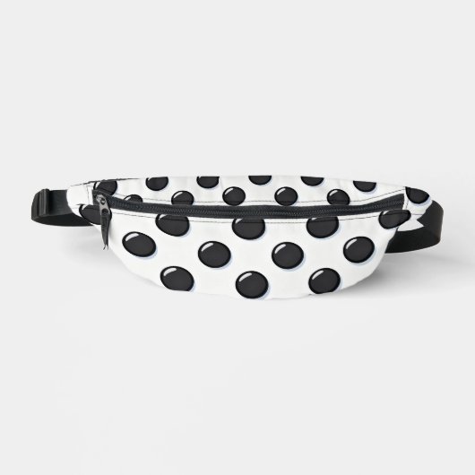 Cute Big Black Polka Dots Fanny Pack ファニーパック (正面)