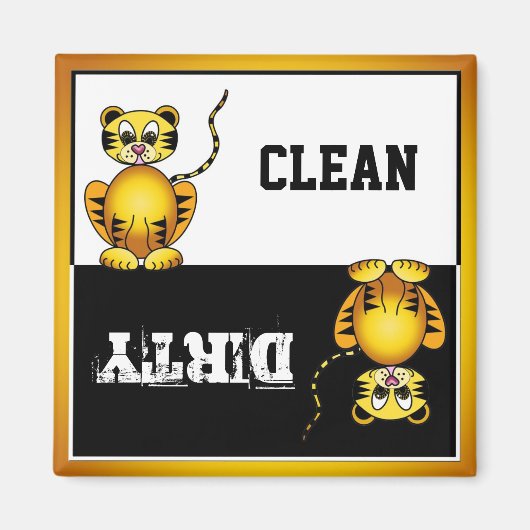 Cute Big Cat Dishwasher Magnet マグネット (正面)