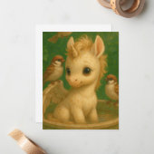 Cute, Big-eyed, baby unisus, pegasus unicorn ノートカード (正面/裏面インサイチュ)