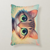 Cute Big-Eyed Tabby Kitten アクセントクッション (正面(垂直))
