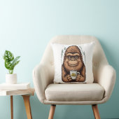 Cute Bigfoot Drinking Coffee  Funny Sasquatch  クッション (椅子)