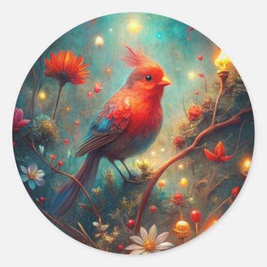 Cute Bird ラウンドシール (正面)