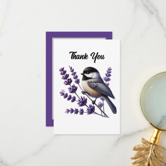 Cute bird lovers thank you  サンキューカード (正面/裏面インサイチュ)